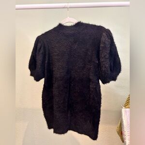 Black Fuzzy Puff Sleeve Blouse from CeCe Size M